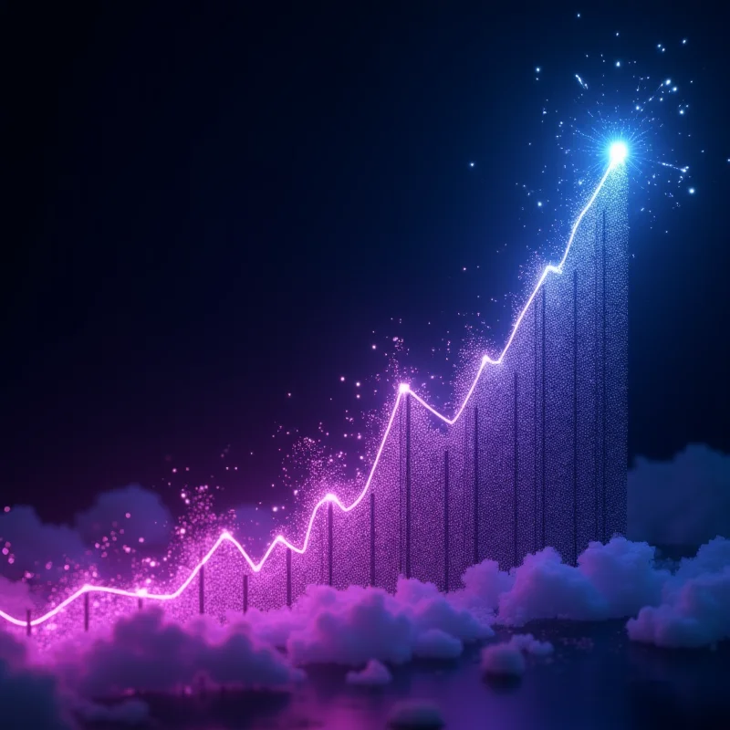 Wykres wzrostu widoczności w wyszukiwarkach napędzany AI